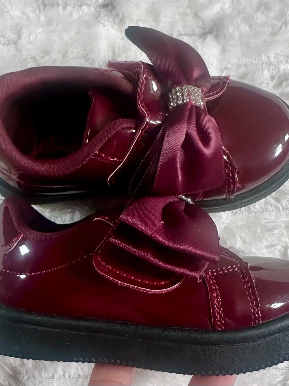 JELLY POP Little Kids/Toddler Bow Accent Patent Shoes - Burgundy *NWOT* sz 5M